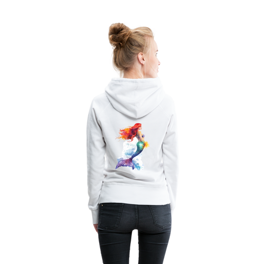 Meerjungfrau als Aquarelle - Frauen Premium Hoodie - Weiß