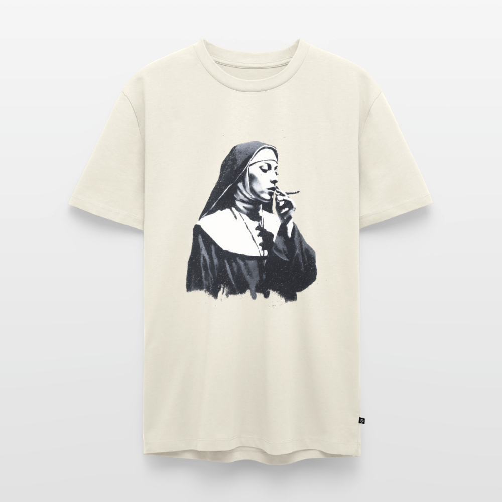 Street Art Nonne rauchend - Männer Premium T-Shirt - by Artful Alchemist