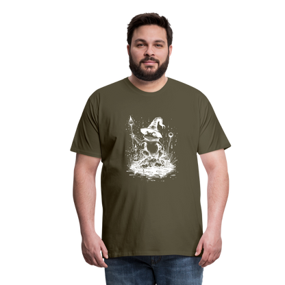 Magischer Frosch mit Zauberhut und Zauberstab - Männer Premium T-Shirt - by Artful Alchemist
