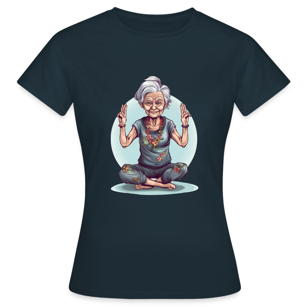 Coole Yoga Oma - Meditation im besten Alter  - Frauen T-Shirt - Navy