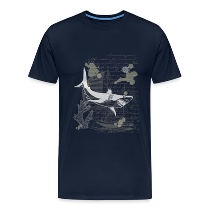Vintage Steampunk Hai Motiv - Männer Premium T-Shirts - by Artful Alchemist
