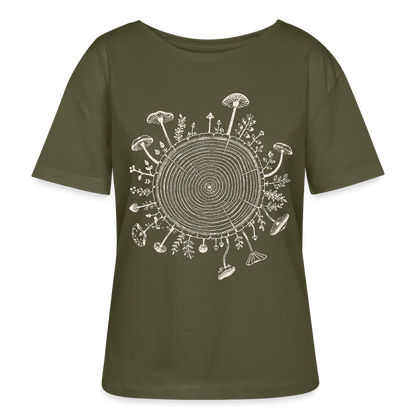 Baumringe & Pilze - Stanley/Stella Relaxed Rundhals Frauen Bio-T-Shirt SERENA - by Artful Alchemist