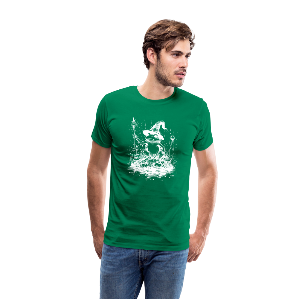 Magischer Frosch mit Zauberhut und Zauberstab - Männer Premium T-Shirt - Kelly Green