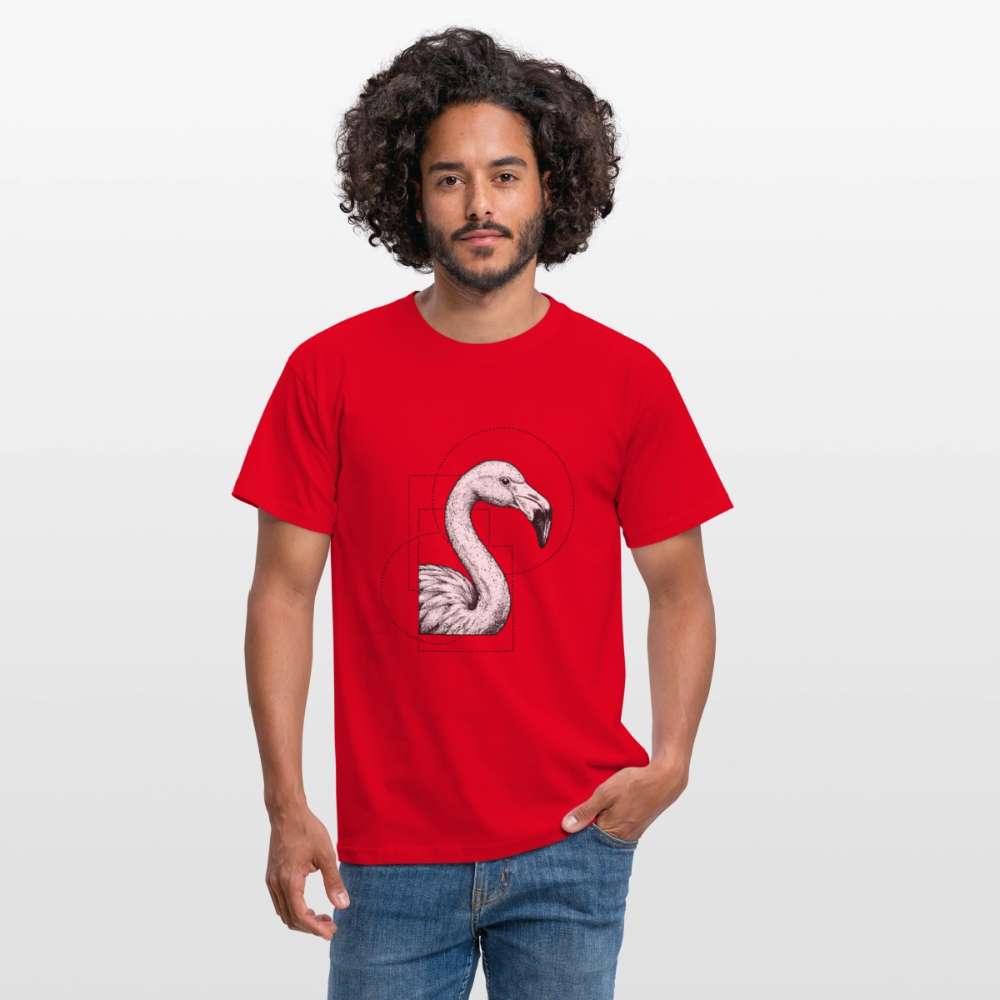 Geometric Grace – Modern Flamingo - Männer T-Shirt - by Artful Alchemist