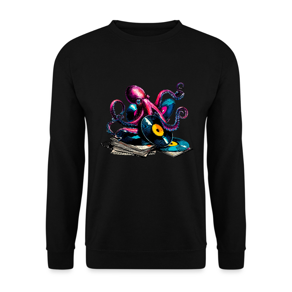 DJ Oktopus – Wenn Tiefsee auf Vinyl trifft - Unisex Pullover - Schwarz