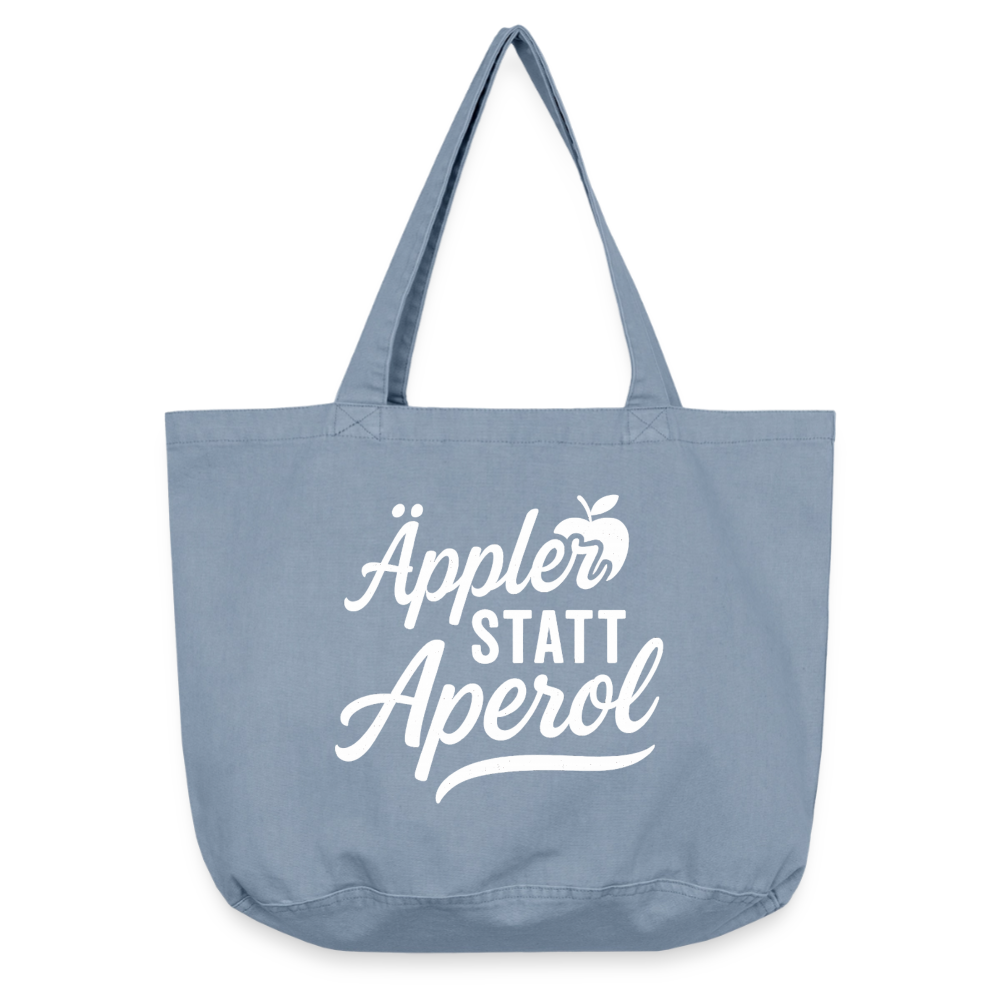 Äppler statt Aperol - Vintage-Washed Shopper - vintage light blue