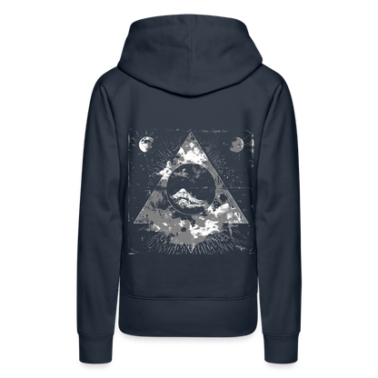 Surreales Motiv mit Mond und Bergen - Frauen Premium Hoodie - by Artful Alchemist