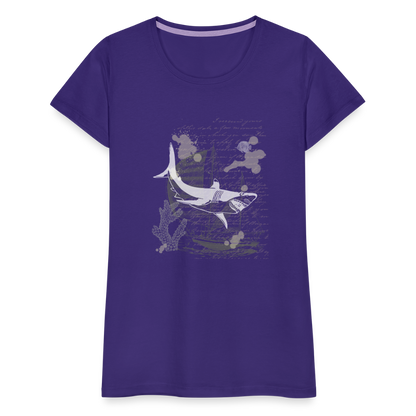 Vintage Steampunk Hai Motiv - Frauen Premium T-Shirts - by Artful Alchemist