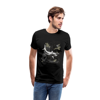 Vintage Steampunk Hai Motiv - Männer Premium T-Shirts - by Artful Alchemist