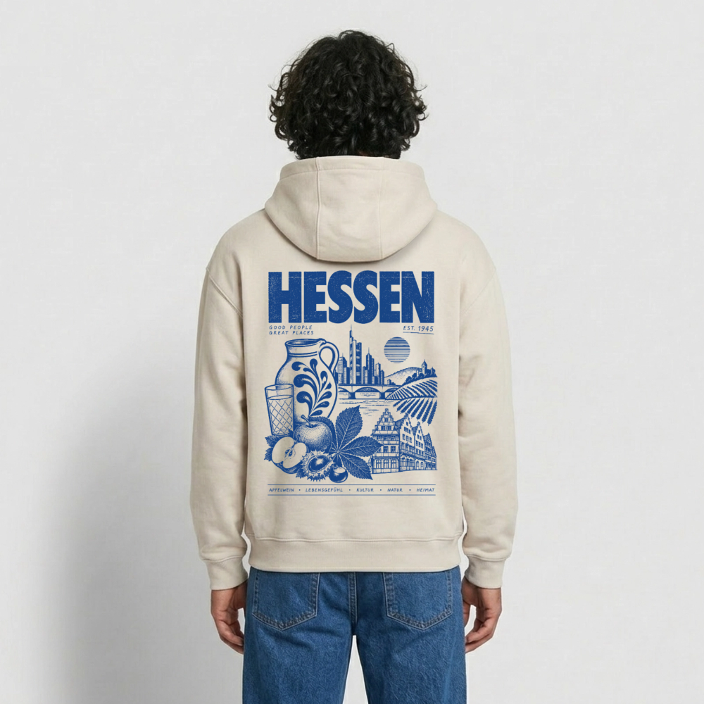 Hessen Heimat – Oversized Heavyweight Unisex Hoodie - Beige
