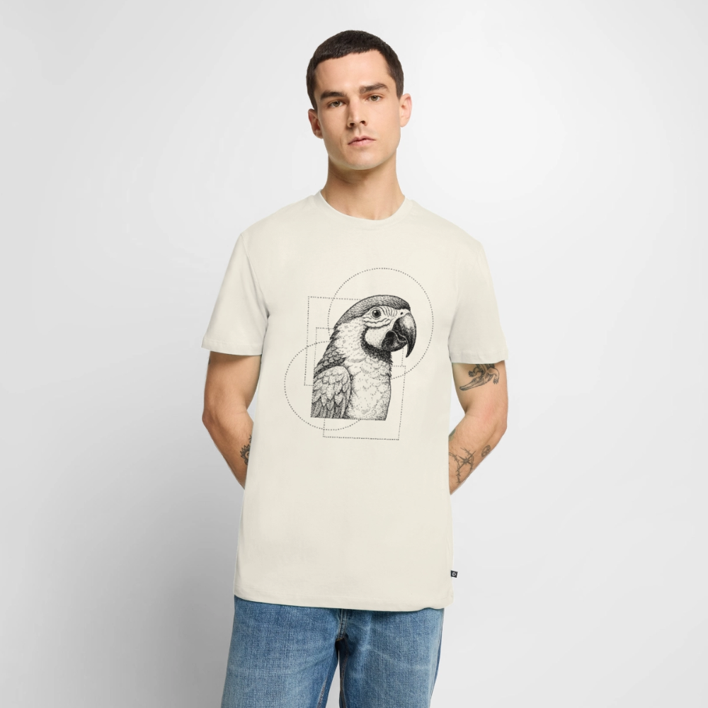 Hidden Jungle – Minimalist Parrot Dot-Art - Männer Premium Bio T-Shirt - by Artful Alchemist