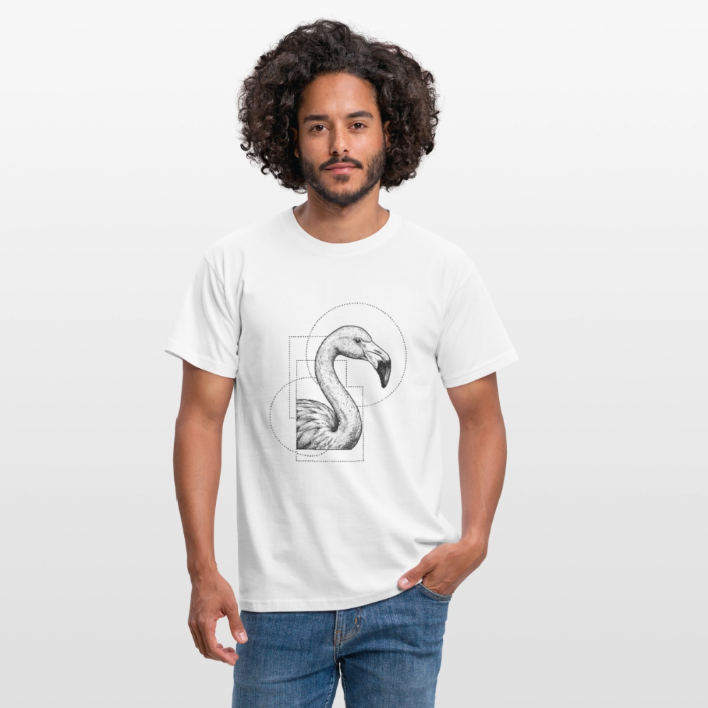 Geometric Grace – Modern Flamingo - Männer T-Shirt - by Artful Alchemist