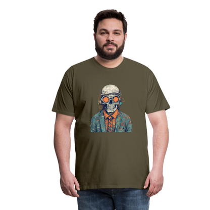 Cooles Skelett Portrait mit Sonnenbrille, Mütze - Männer Premium T-Shirt - by Artful Alchemist