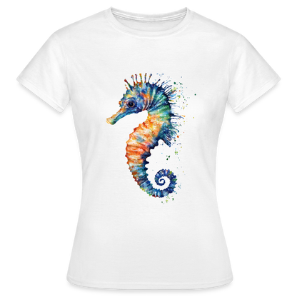 Seepferdchen als Aquarelle - Frauen T-Shirt - Weiß