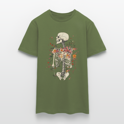 Skelett mit zarten Blumen im Boho Look - Männer T-Shirt - by Artful Alchemist