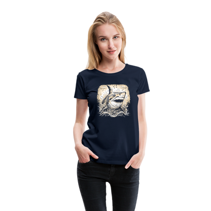 Cooler Retro Hai - Frauen Premium T-Shirts - by Artful Alchemist