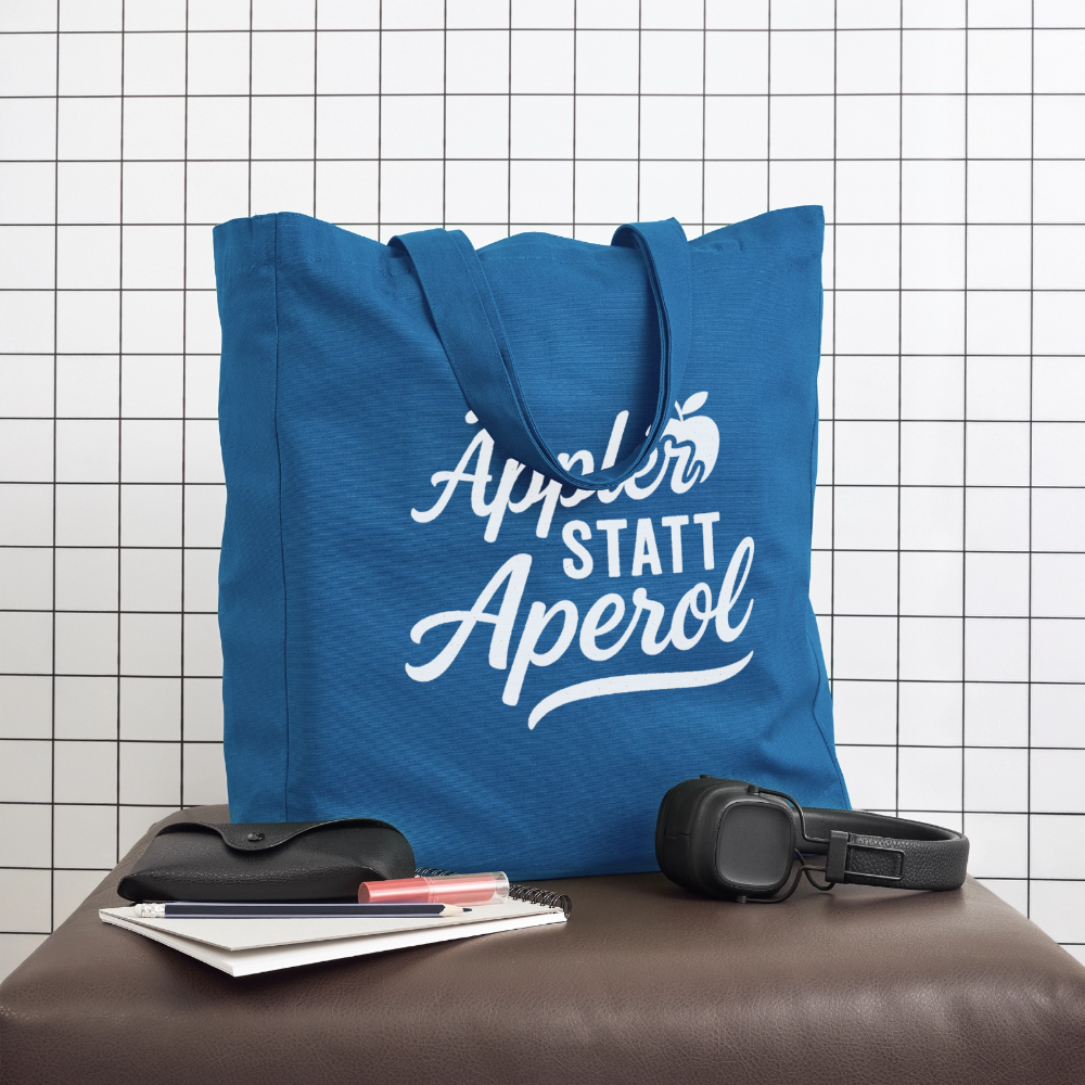 Äppler statt Aperol - Midweight recycelter Stoffbeutel von Stanley/Stella - Achtsames Blau