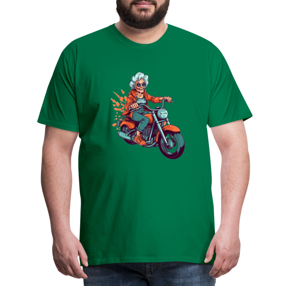 Coole alte Biker Oma - Motorrad Omi  - Männer T-Shirt - Kelly Green