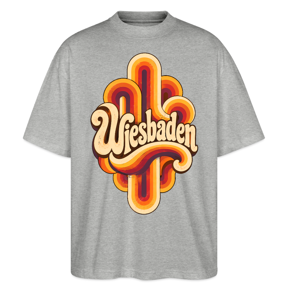 Wiesbaden Retro – Oversized Unisex Bio T-Shirt - Grau meliert