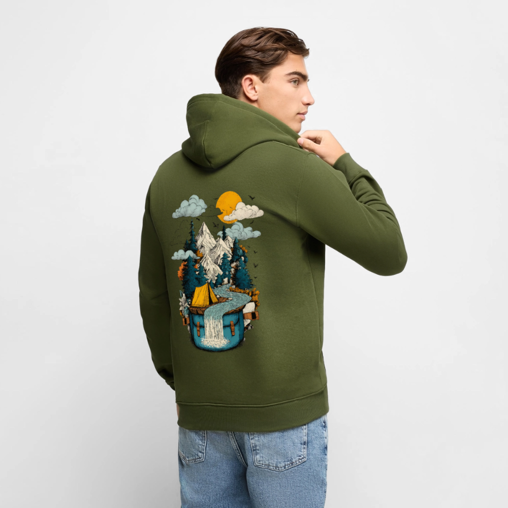 World in a Pack – Adventure Surrealism - Männer Premium Hoodie - by Artful Alchemist