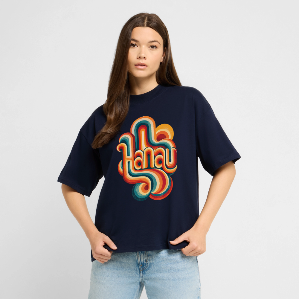 Hanau Retro – Oversized Unisex Bio T-Shirt - Navy