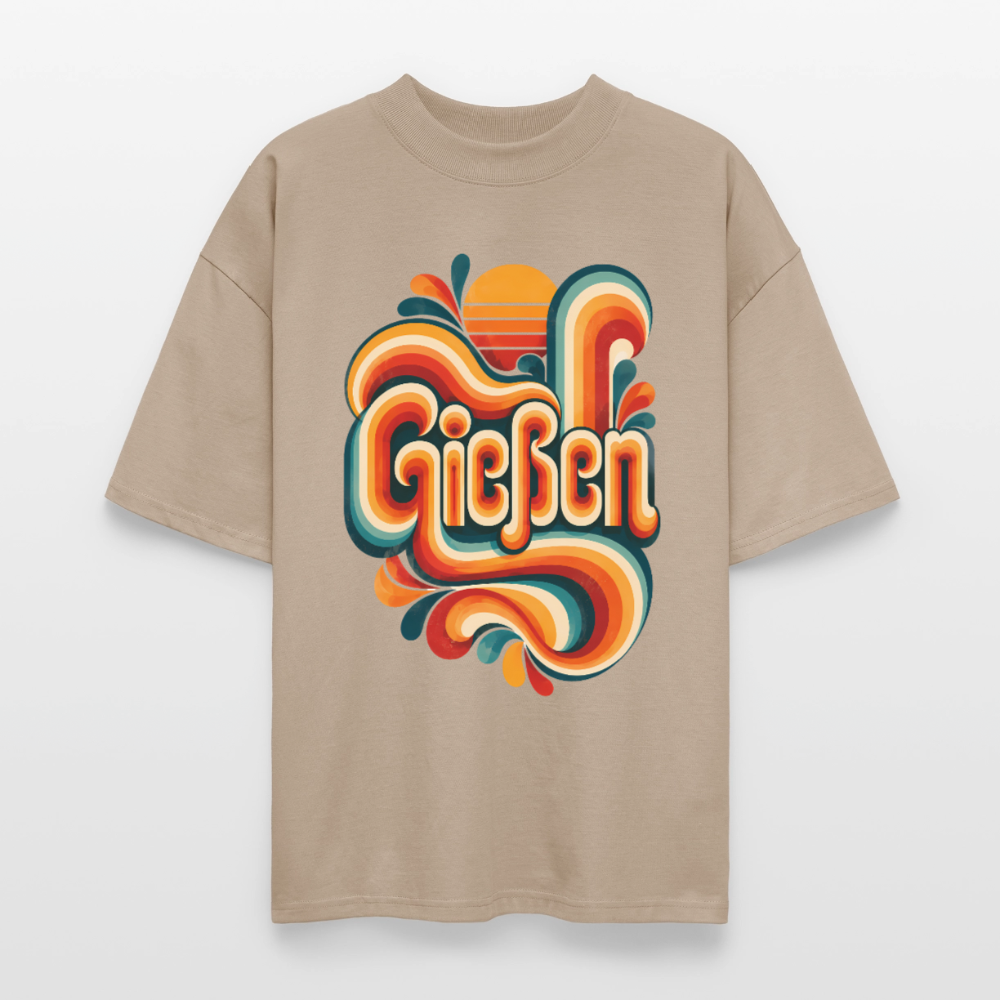 Gießen Retro – Oversized Unisex Bio T-Shirt - Steingrau