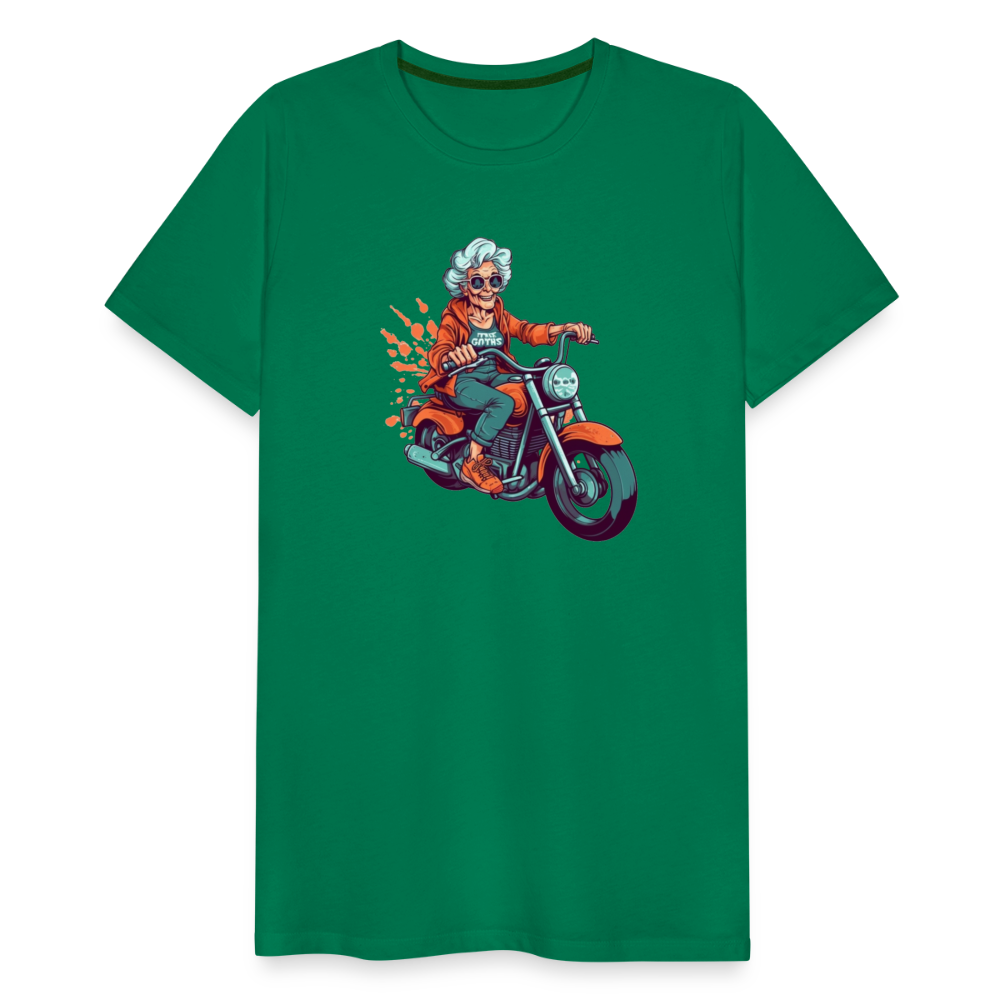 Coole alte Biker Oma - Motorrad Omi  - Männer T-Shirt - Kelly Green