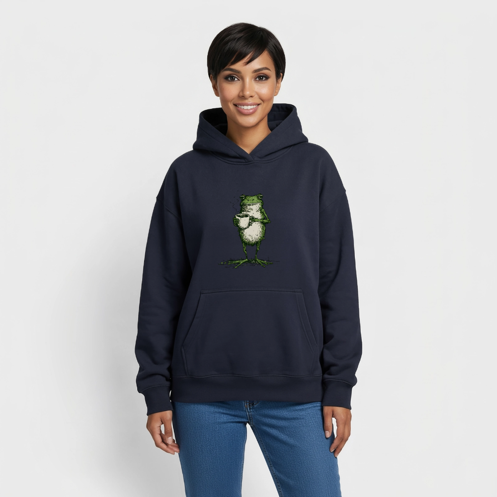 Coffee Frog – Oversized Heavyweight Unisex Hoodie - Navy