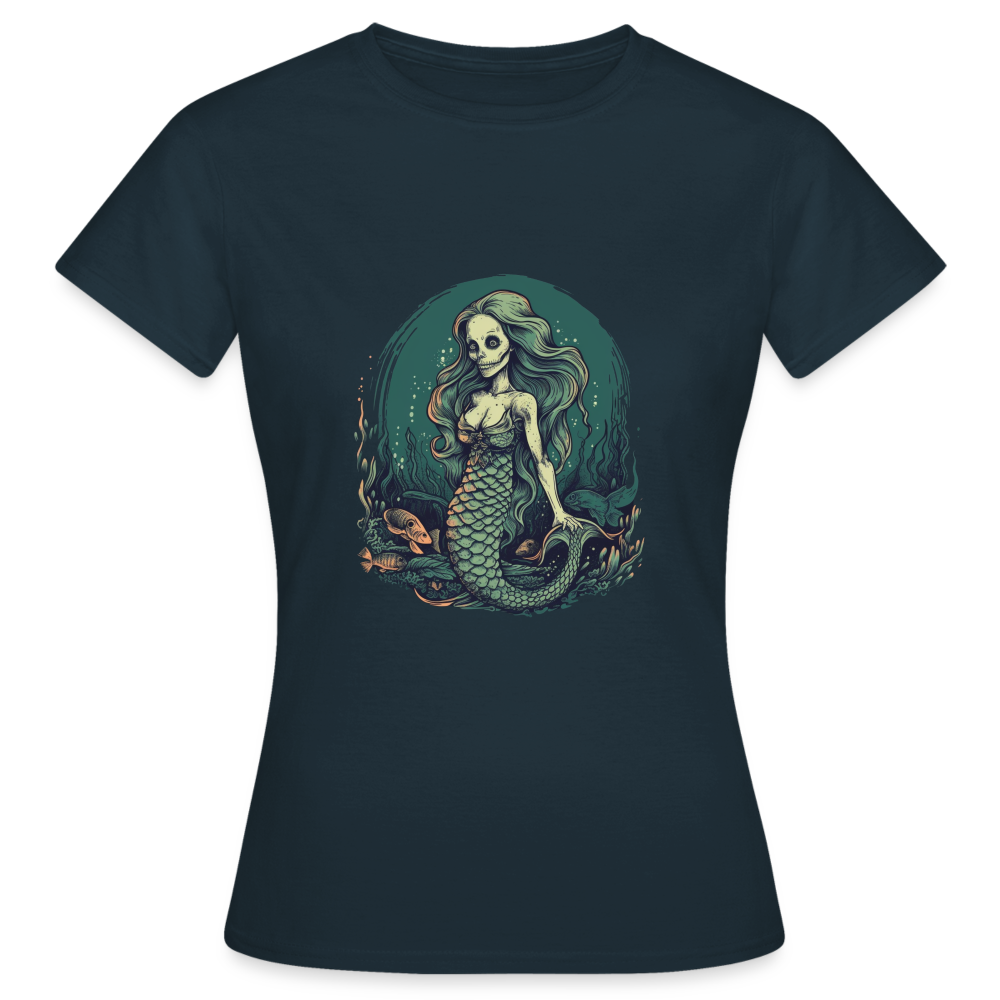 Comic Ghul Zombie Meerjungfrau - Frauen T-Shirt - Navy