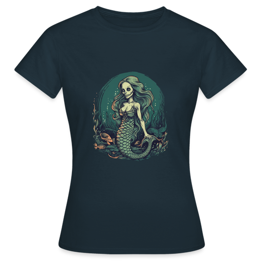 Comic Ghul Zombie Meerjungfrau - Frauen T-Shirt - Navy