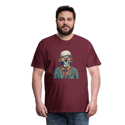 Cooles Skelett Portrait mit Sonnenbrille, Mütze - Männer Premium T-Shirt - by Artful Alchemist