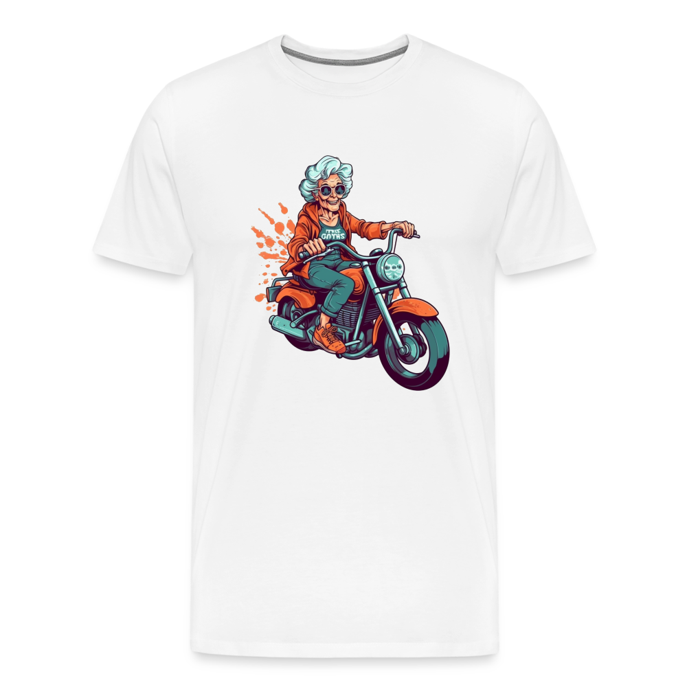 Coole alte Biker Oma - Motorrad Omi  - Männer T-Shirt - Weiß