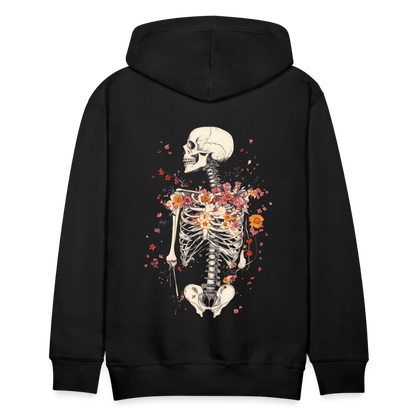 Skelett mit zarten Blumen im Boho Look - Männer Premium Hoodie - by Artful Alchemist