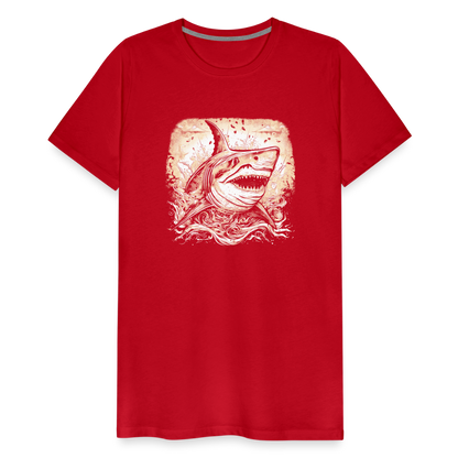 Cooler Retro Hai - Männer Premium T-Shirts - by Artful Alchemist