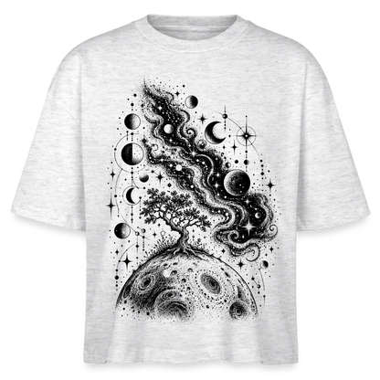 Kosmischer Baum – Frauen Boxy Bio-T-Shirt Nova - Weiß meliert