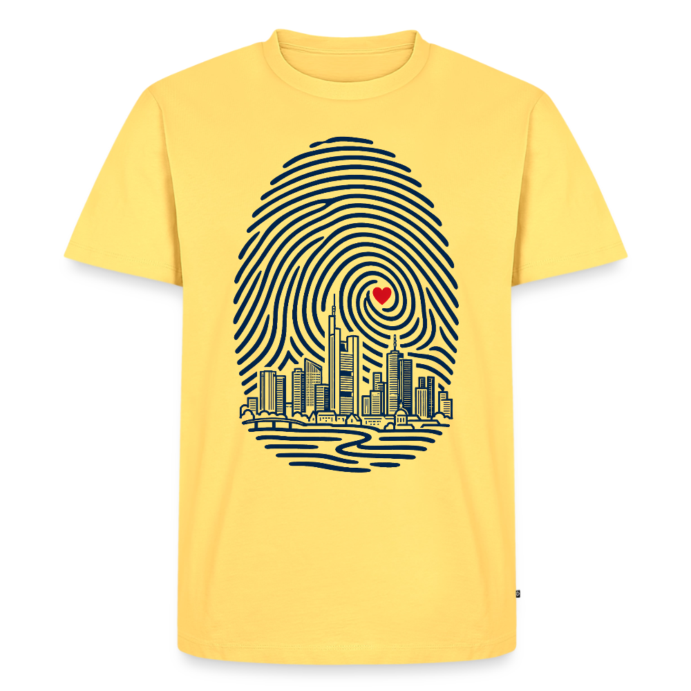 Frankfurt im Herzen – Männer Premium T-Shirt - Pastellgelb