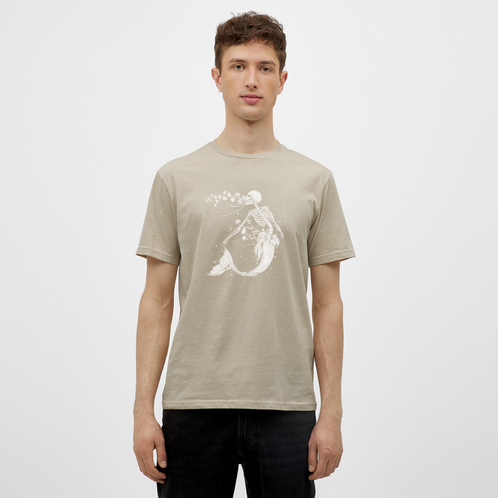 Florale Skelett Meerjungfrau - Männer T-Shirt - Sandbeige