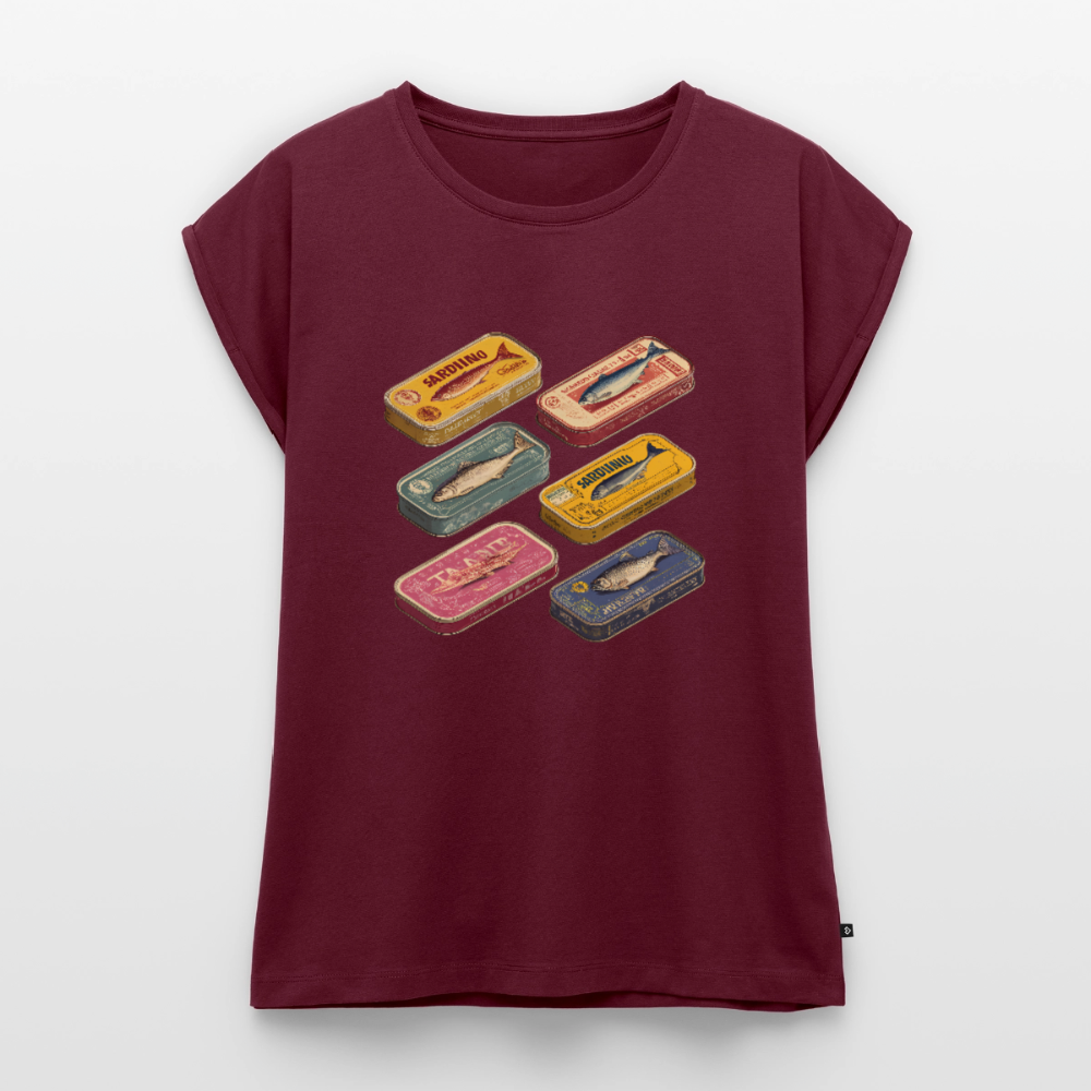 Vintage Sardine Collective - Frauen T-Shirt mit gerollten Ärmeln - by Artful Alchemist