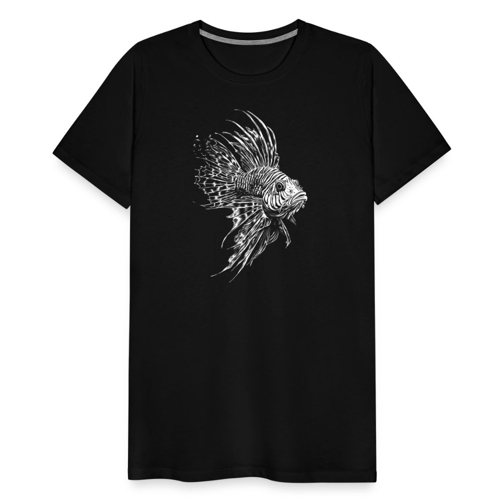 Rotfeuerfisch - Monochrom - Männer Premium T-Shirt - Schwarz