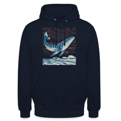 Kosmischer Wal – Retro Ocean Art - Unisex Hoodie - by Artful Alchemist