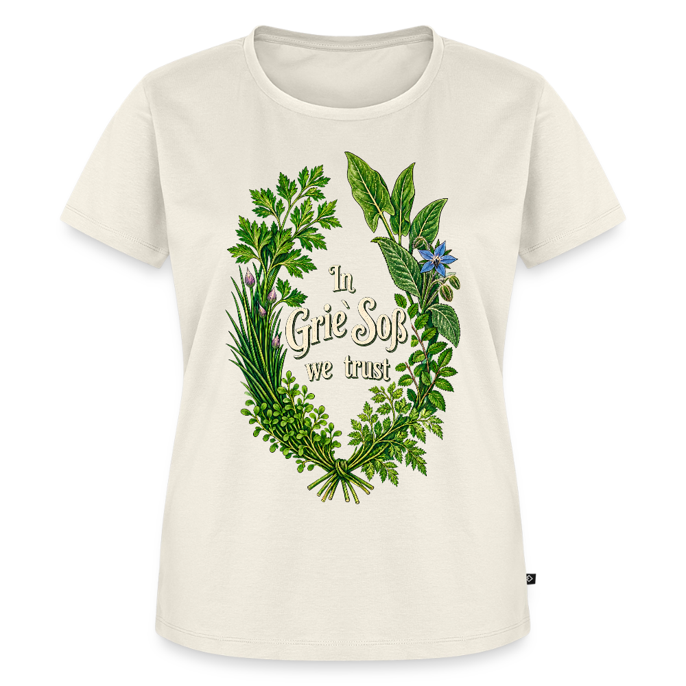 In Grie’ Soß We Trust - Frauen Premium T-Shirt - Naturweiß