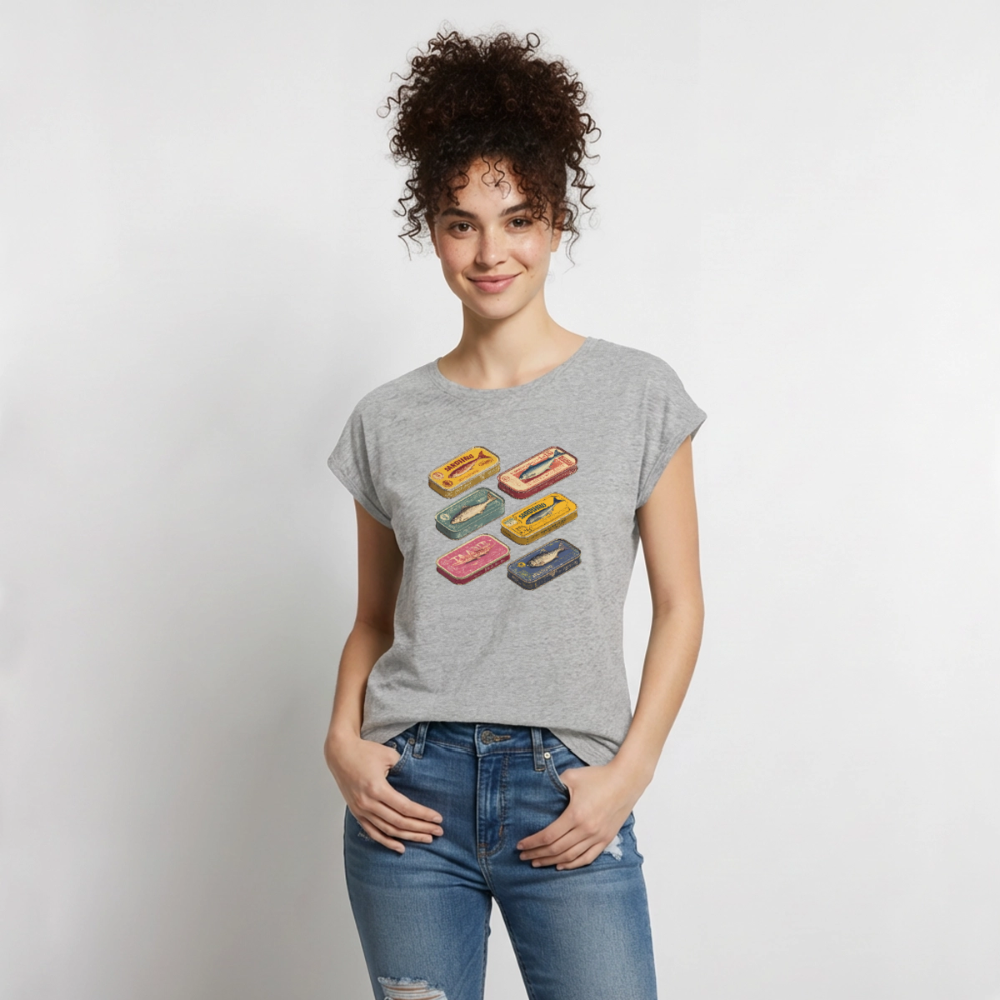 Vintage Sardine Collective - Frauen T-Shirt mit gerollten Ärmeln - by Artful Alchemist