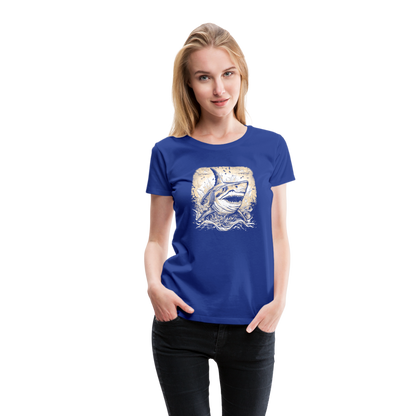 Cooler Retro Hai - Frauen Premium T-Shirts - by Artful Alchemist
