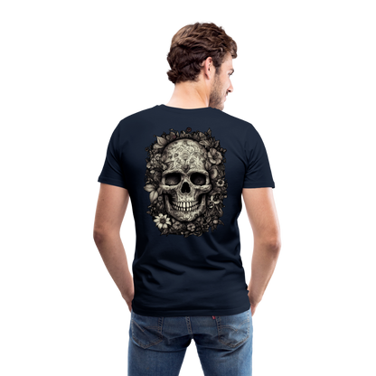 Boho Totenkopf mit Tattoos und Blumen - Männer Premium T-Shirt - by Artful Alchemist
