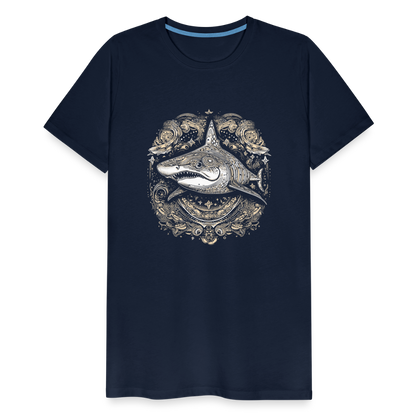 Cooler Hai mit Boho/Tribal Mustern - Männer Premium T-Shirts - by Artful Alchemist