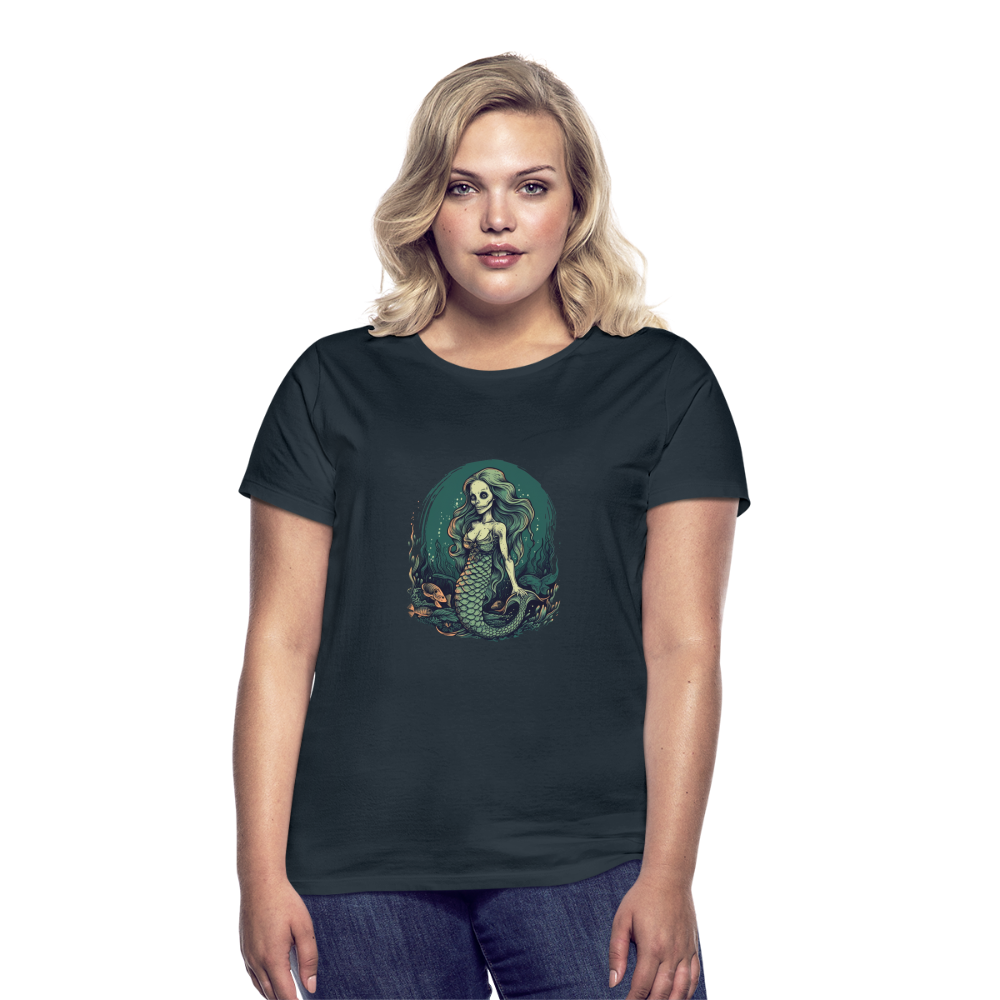 Comic Ghul Zombie Meerjungfrau - Frauen T-Shirt - Navy