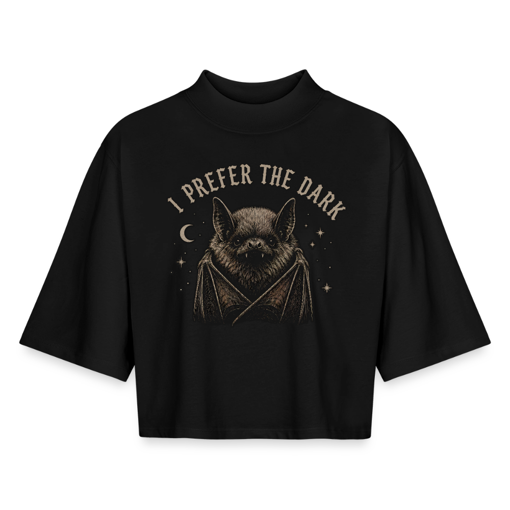 I Prefer The Dark - Boxy Frauen Recyceltes 1/2 Sleeved T-Shirt by Stanley/Stella - Schwarz