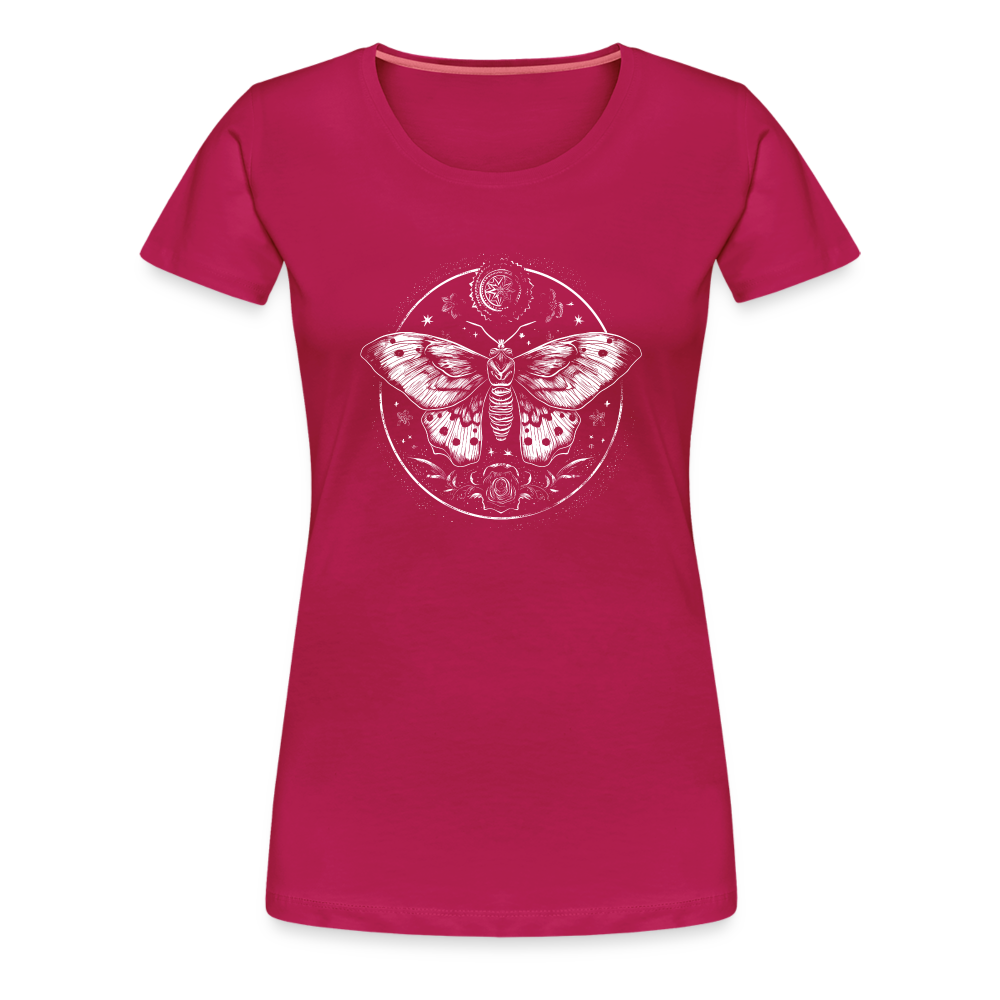 Mystische Motte, Falter mit magischen Details - Women Premium T-Shirt - dunkles Pink