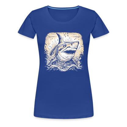 Cooler Retro Hai - Frauen Premium T-Shirts - by Artful Alchemist