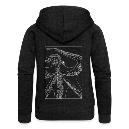 Lineart Oktopus im Rahmen - Frauen Premium Kaputzenjacke - by Artful Alchemist